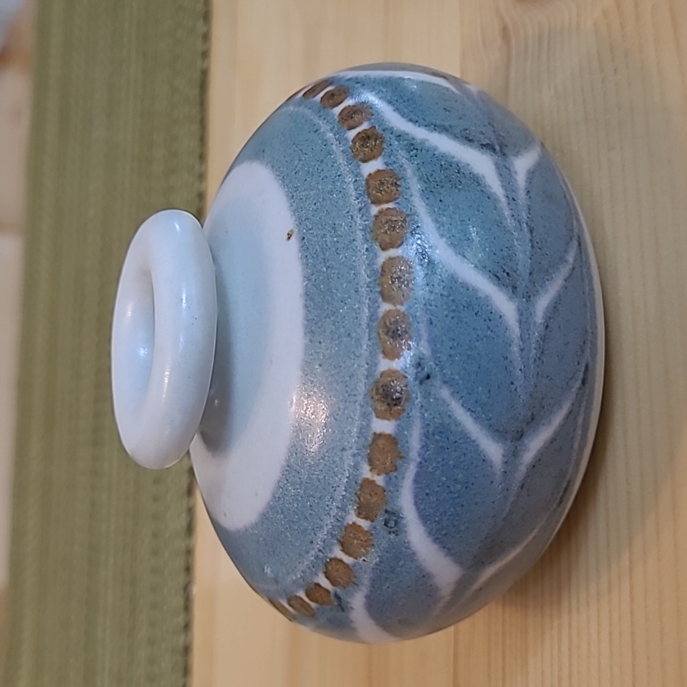 Small Stoneware Blue and White Vase